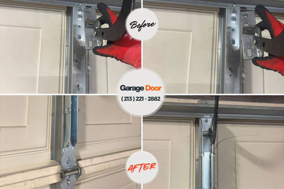 Before and after: garage door repair Shortsville, NY